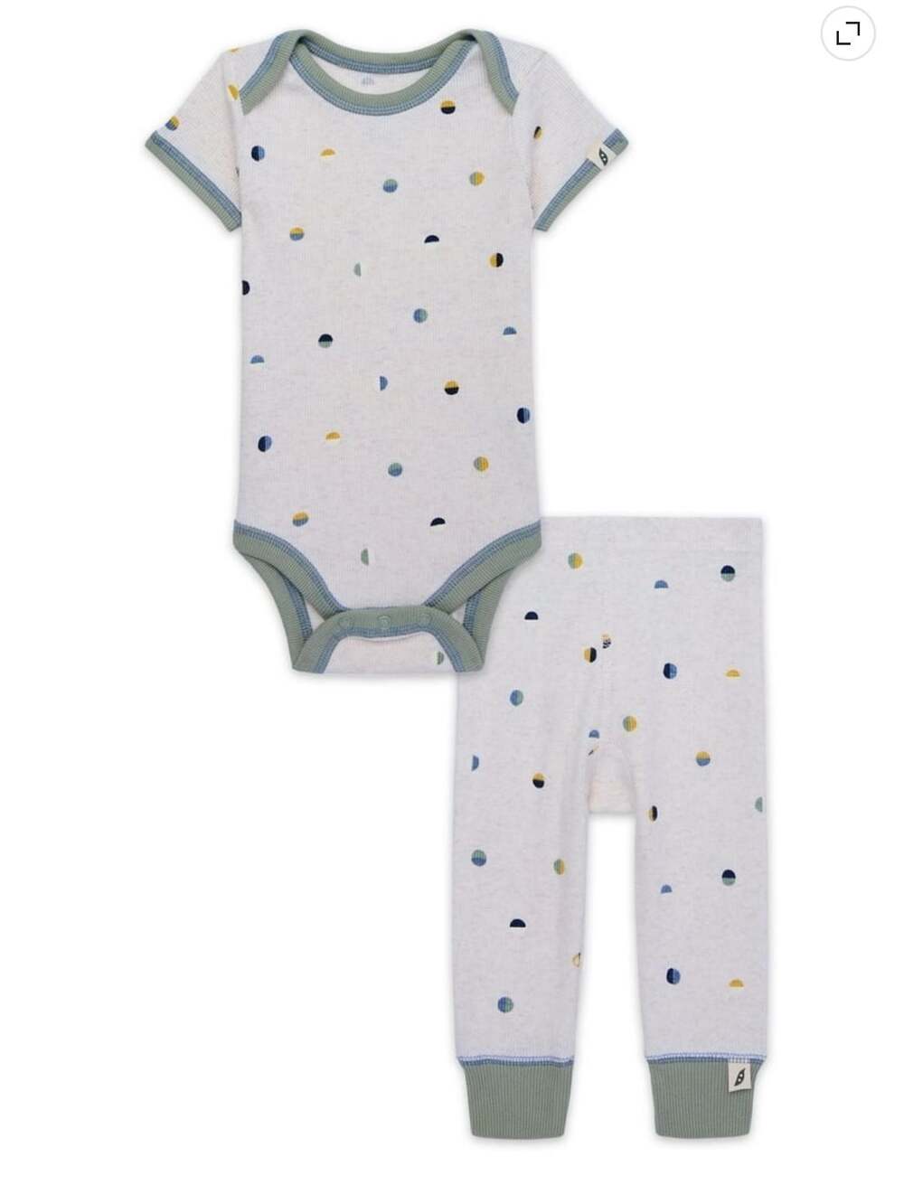 Easy-Peasy Baby Ribbed Lap Shoulder Bodysuit & Legging Outfit 2-Piece Set 0-3M